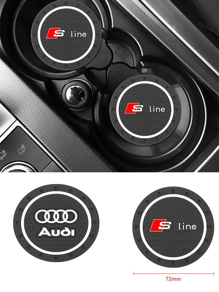 2 Pcs Car Auto Water Cup Slot Non-Slip For Audi Sline A4 TT A6 A3 A8 Q3 Q5 Q7 Q8