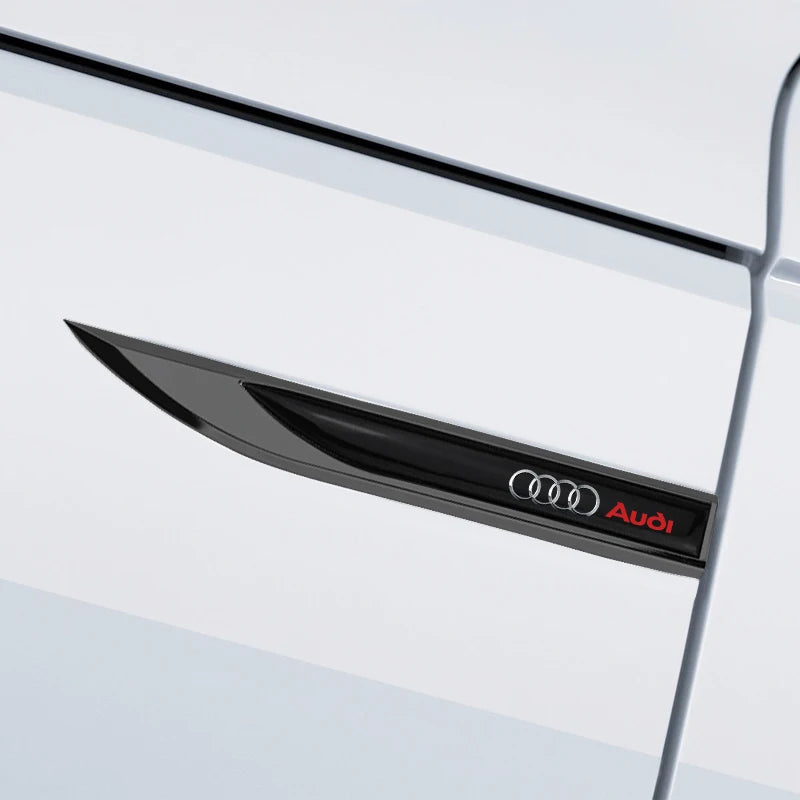 2PCS Car Side Fender Knife Stickers Logo For Audi A3 A4 A5 A6 A7 A8 S3 S4 Q2 Q3