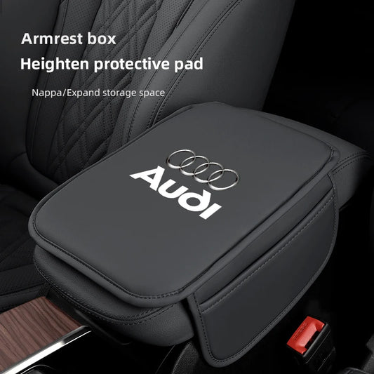 Car Armrest Mat Center Console Leather Protection Cushion For Audi