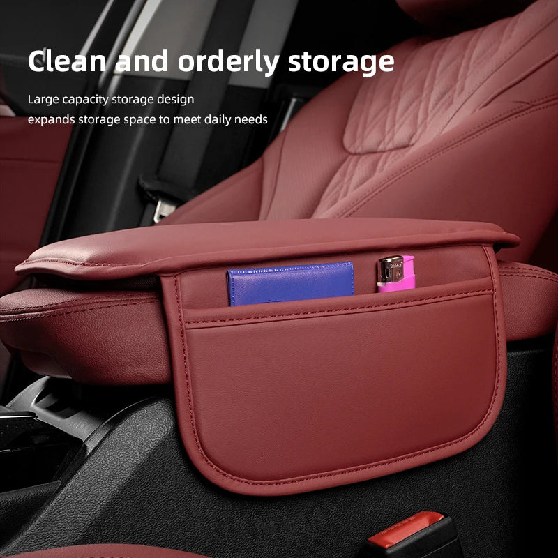 Car Armrest Mat Center Console Leather Protection Cushion For Audi