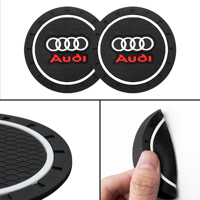 2 Pcs Car Auto Water Cup Slot Non-Slip For Audi Sline A4 TT A6 A3 A8 Q3 Q5 Q7 Q8